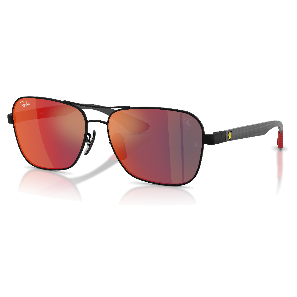 MATTE BLACK | DARK GREY MIRROR BLUE/RED