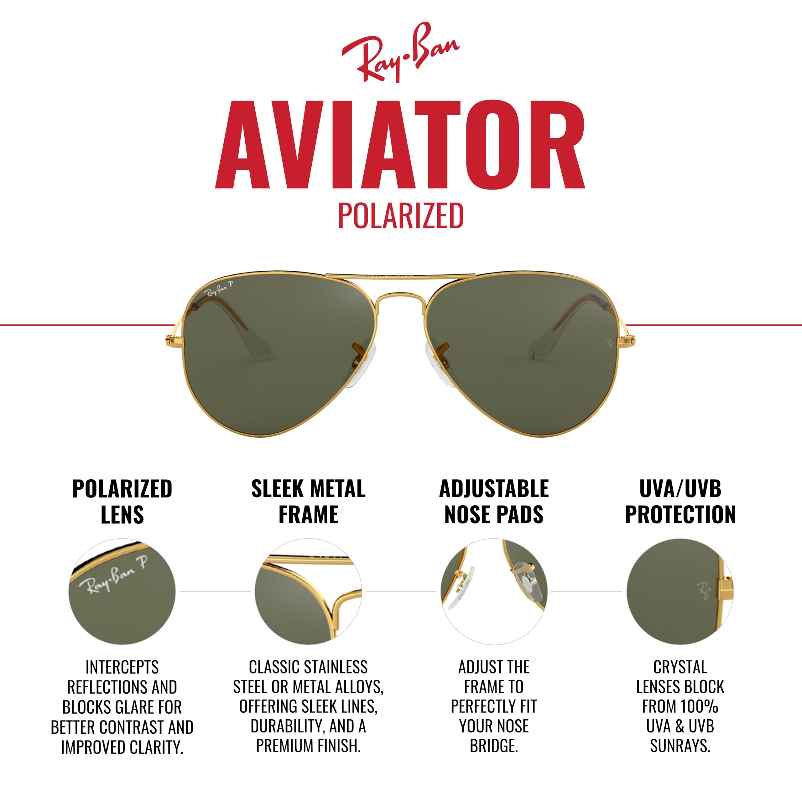 RB3025 AVIATOR LARGE METAL