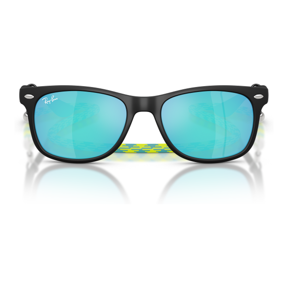 RUBBER BLACK | LIGHT GREEN MIRROR BLUE