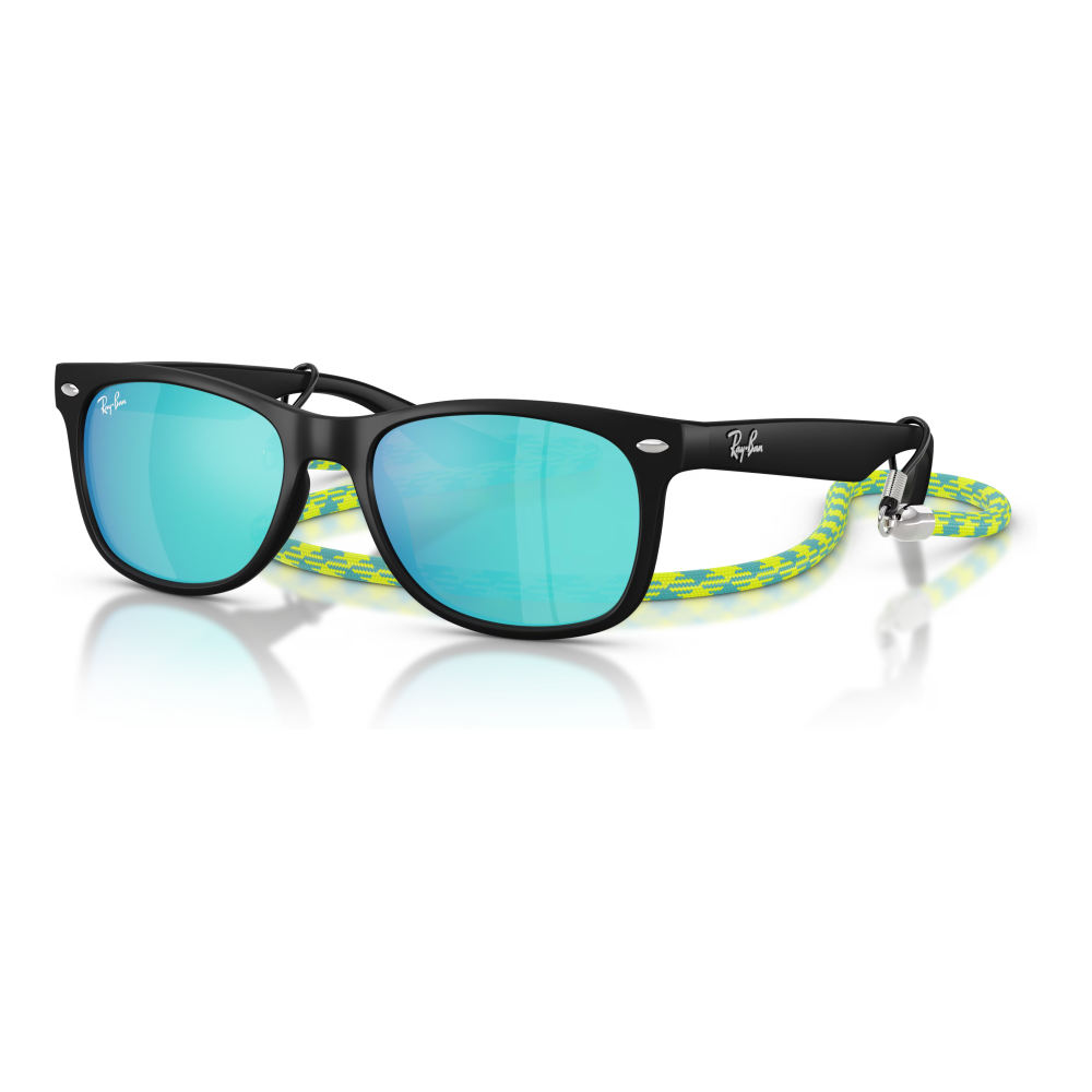 RUBBER BLACK | LIGHT GREEN MIRROR BLUE