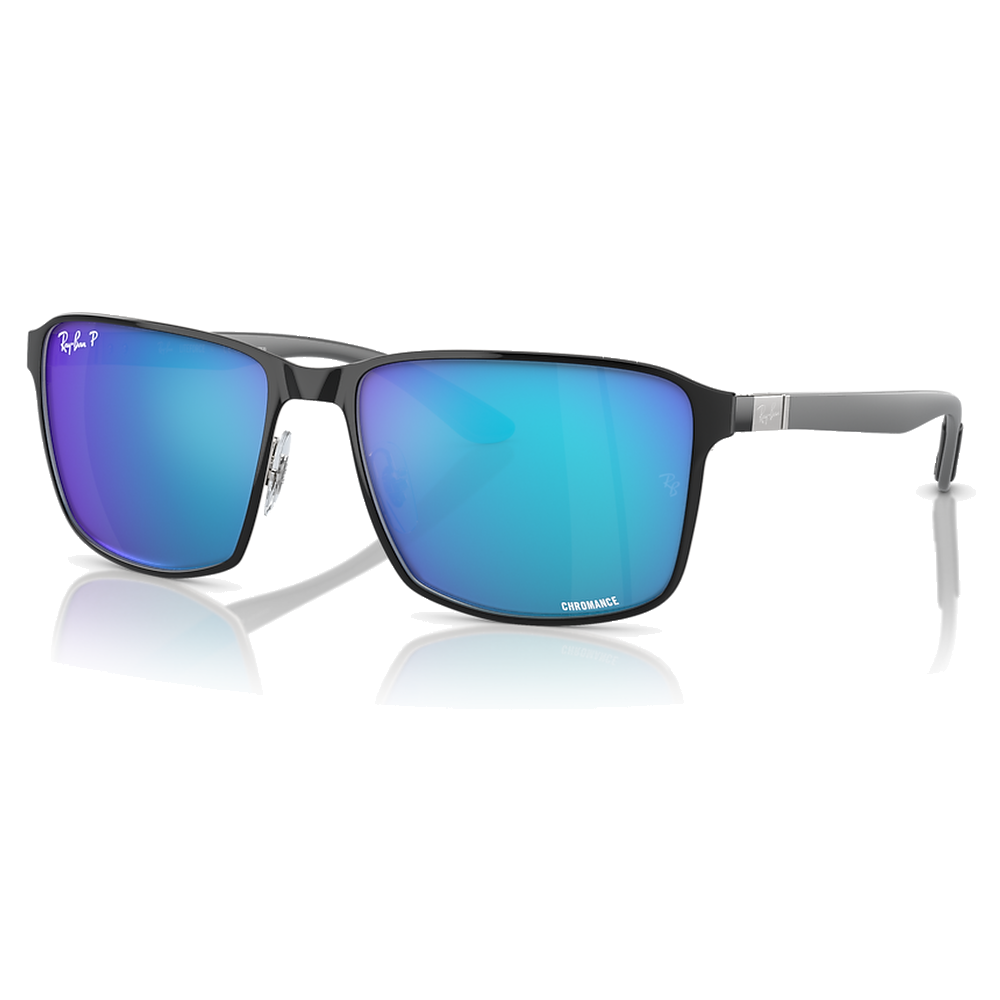 BLACK ON SILVER | GREEN MIR BLUE POLARIZED